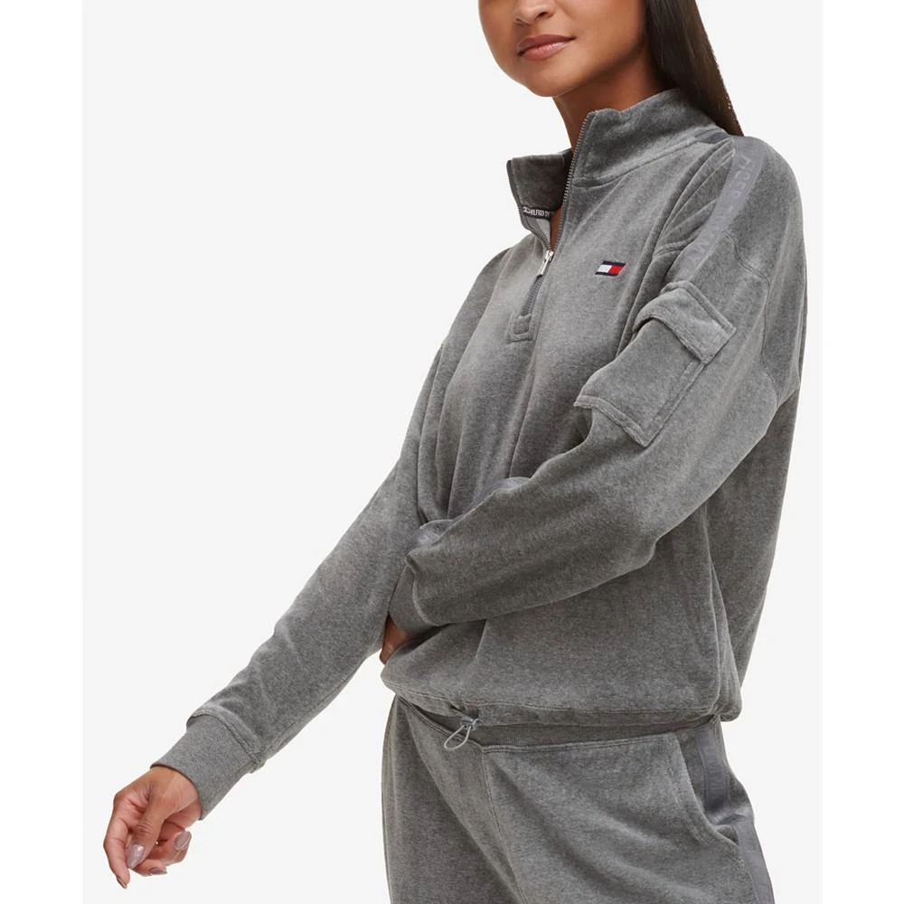 商品Tommy Hilfiger|Women's Cropped Velour Pullover Jacket,价格¥449,第1张图片