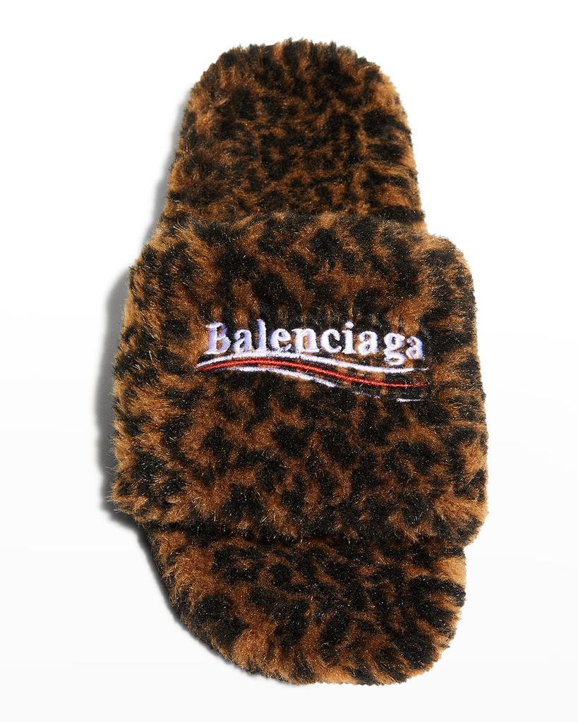 商品Balenciaga|Men's Furry Logo Slide Sandals,价格¥5147,第7张图片详细描述