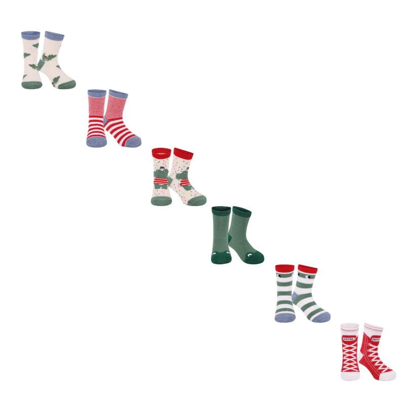 商品Mayoral|Crocodile baby socks pack of 6 white red green and stripes,价格¥198,第1张图片