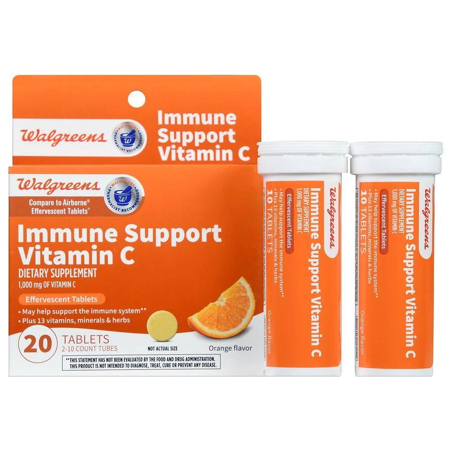 商品Walgreens|Immune Support Vitamin C 1000 mg Tablets (20 days) Orange,价格¥90,第1张图片详细描述