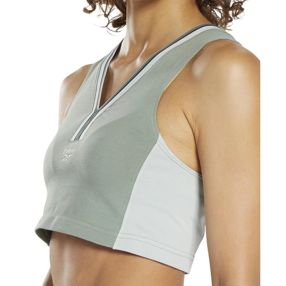 Women's Cropped Colorblocked V-Neck Tank Top 商品