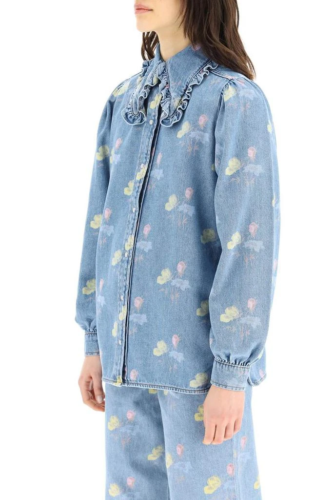 商品Ganni|Ganni denim shirt with floral print,价格¥1304,第4张图片详细描述