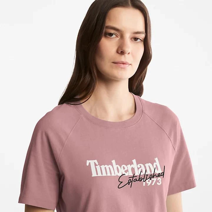 商品Timberland|Raglan-sleeve Logo T-Shirt for Women in Pink,价格¥117,第5张图片详细描述