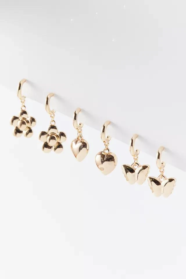 商品Urban Outfitters|Puffy Icon Charm Hoop Earring Set,价格¥38,第3张图片详细描述