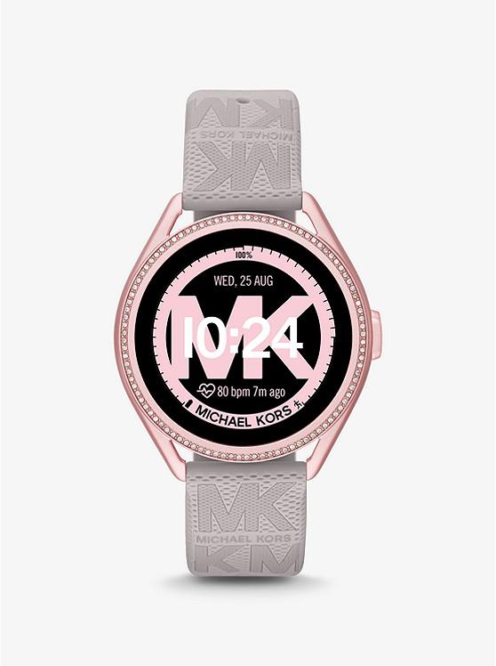 Michael Kors Access Gen 5E MKGO Pink-Tone and Logo Rubber Smartwatch商品第5张图片规格展示