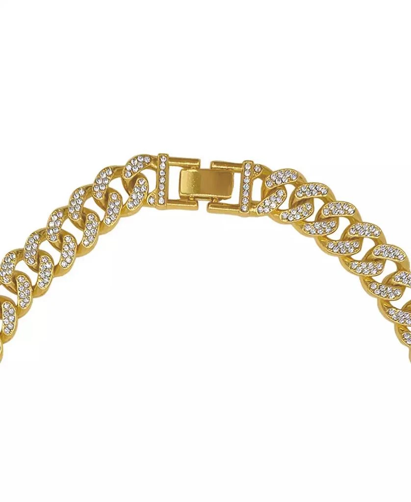 商品ADORNIA|Women's Gold-Tone Plated Crystal Thick Cuban Curb Chain Necklace,价格¥368,第2张图片详细描述