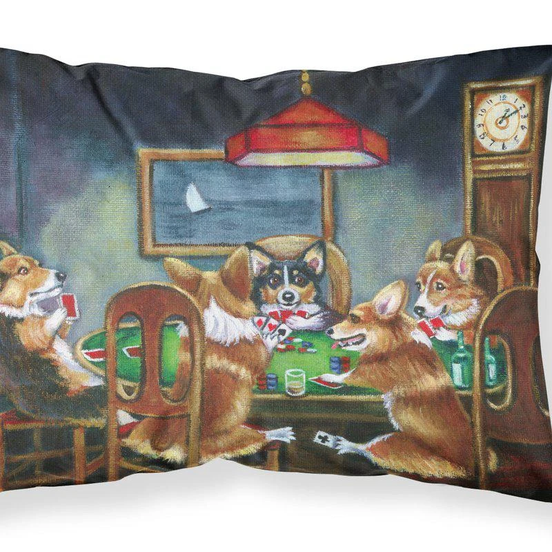 商品Caroline's Treasures|Corgi Playing Poker Fabric Standard Pillowcase STANDARD,价格¥170,第1张图片