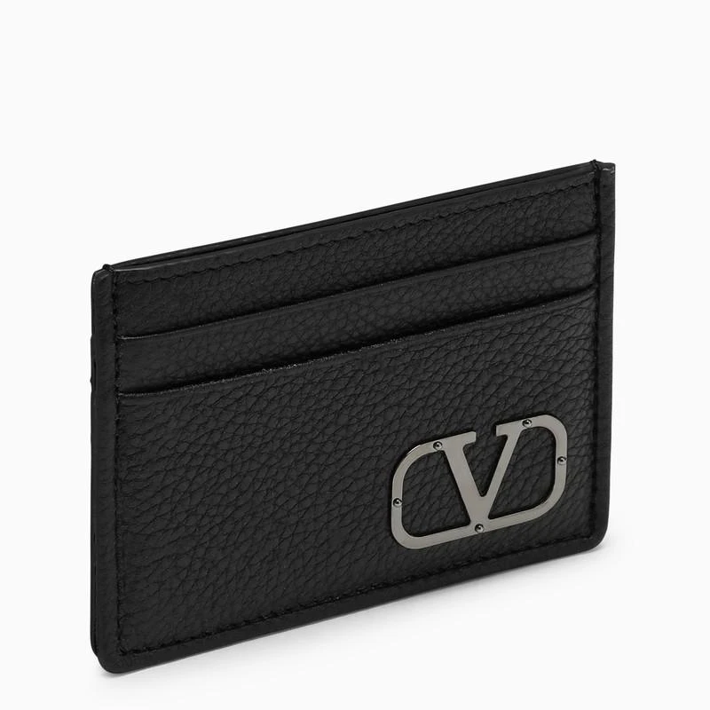 商品Valentino|Vlogo black grained leather card holder,价格¥1980,第1张图片