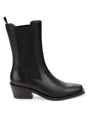 商品Stuart Weitzman|Miley Leather Ankle Chelsea Boots,价格¥2064,第1张图片