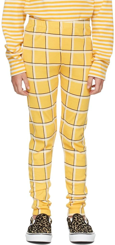 商品Mini Rodini|Kids Yellow Check Leggings,价格¥137,第2张图片详细描述