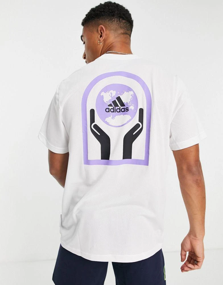 商品Adidas|adidas Sportswear Globe back print t-shirt in white,价格¥208,第1张图片