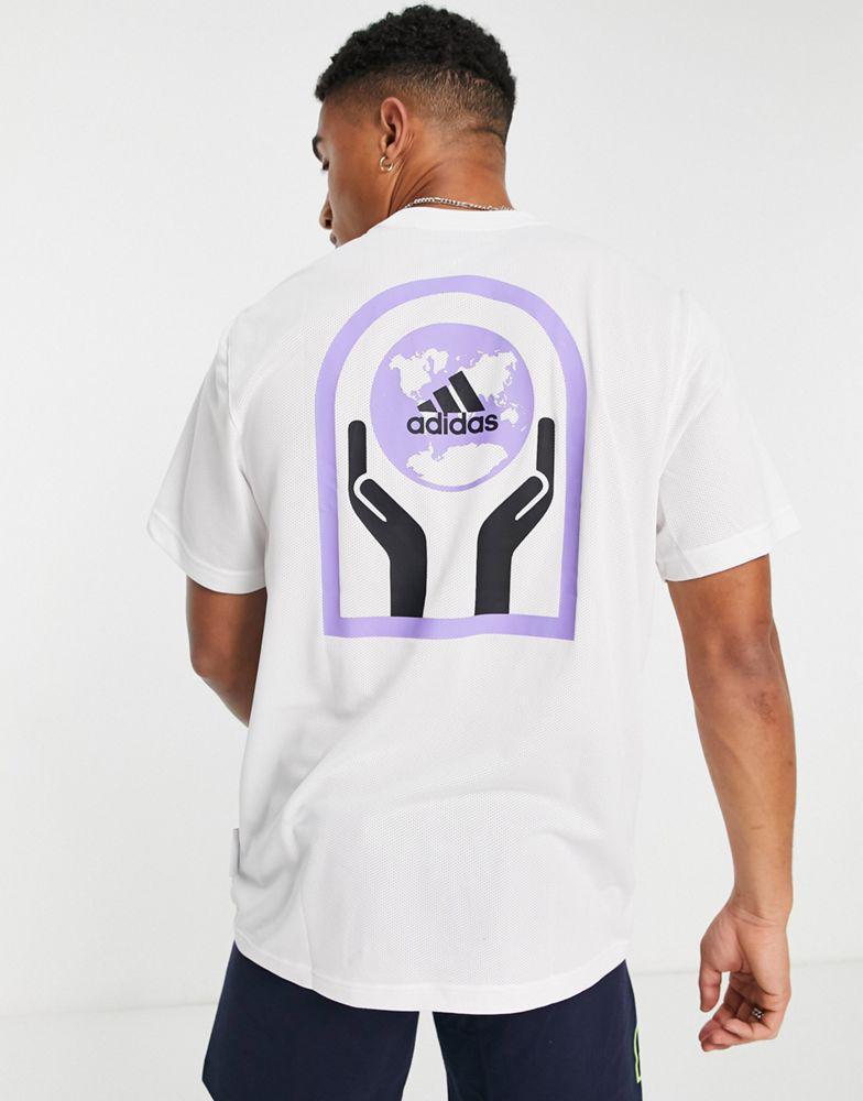 商品Adidas|adidas Sportswear Globe back print t-shirt in white,价格¥190,第1张图片
