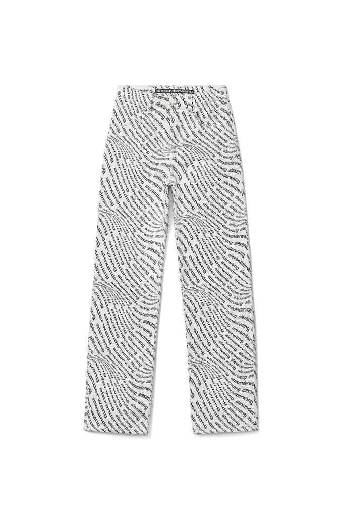 商品Alexander Wang|WAVE LOGO SKATER PANT IN DENIM,价格¥1769,第1张图片