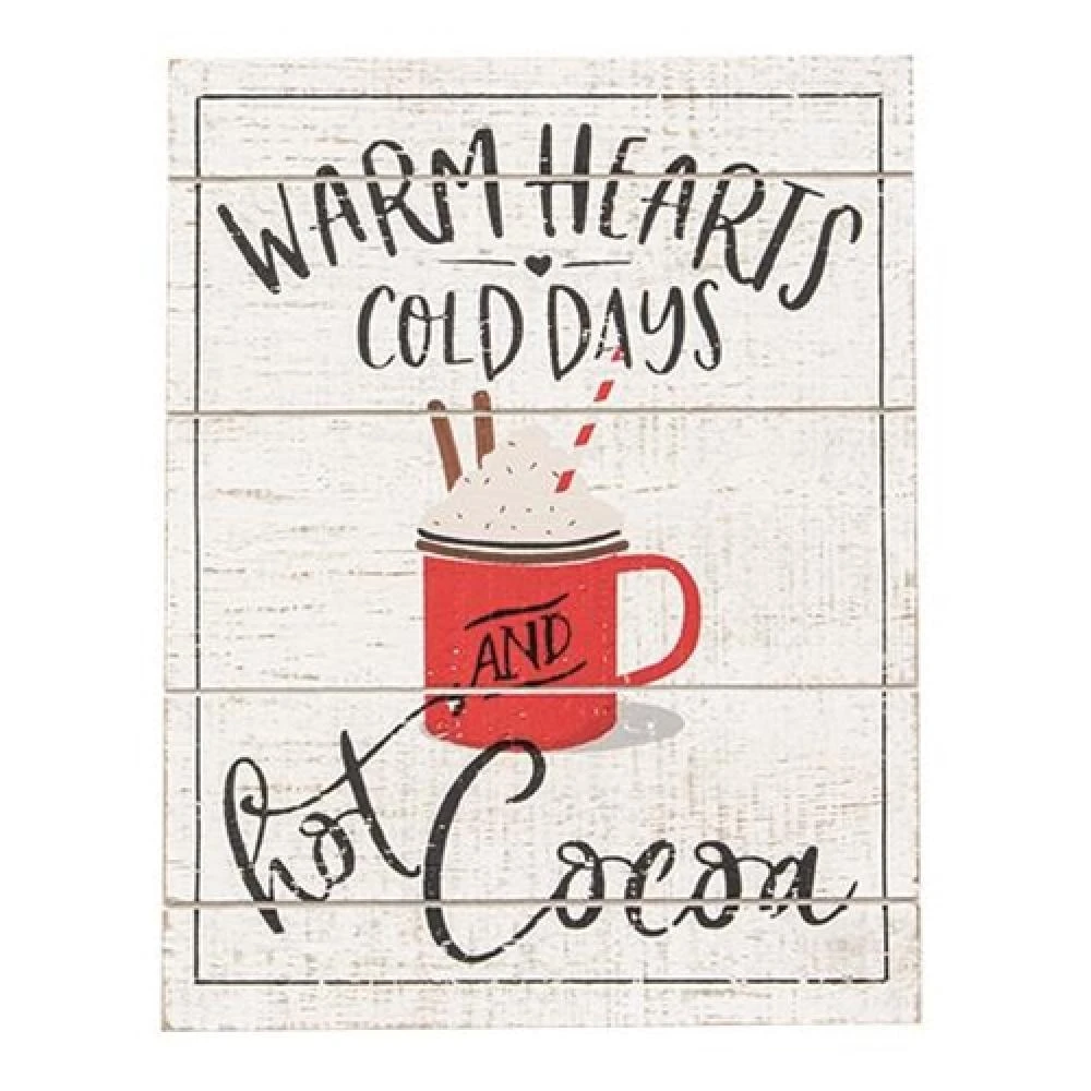 商品HomeGifo|*Warm Hearts Hot Cocoa Pallet Easel Sign,价格¥364,第1张图片