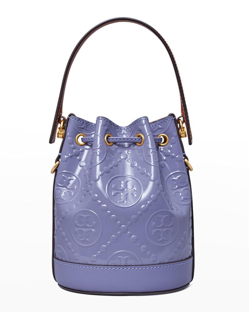 商品Tory Burch|Mini T Monogram Patent Embossed Bucket Bag,价格¥3513,第5张图片详细描述