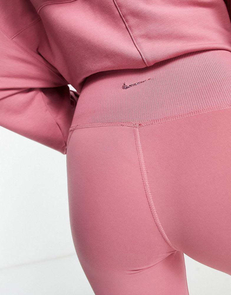 Nike Yoga Dri-FIT high rise 7/8 panel leggings in pink商品第3张图片规格展示