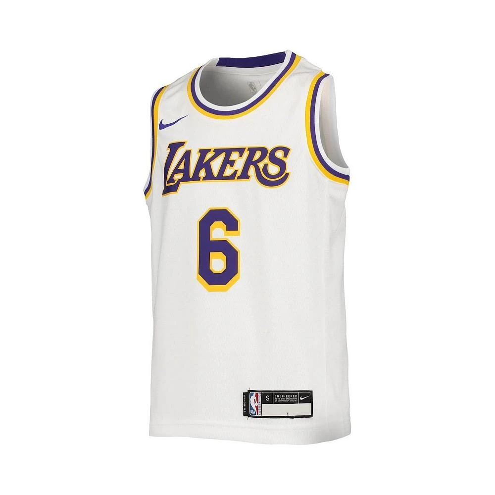 商品NIKE|Youth Boys LeBron James White Los Angeles Lakers 2020/21 Swingman Jersey - Association Edition,价格¥630,第3张图片详细描述