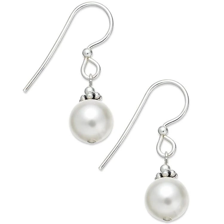 商品Jody Coyote|Sterling Silver Earrings, White Crystal Pearl (8mm) Drop Earrings,价格¥90,第1张图片