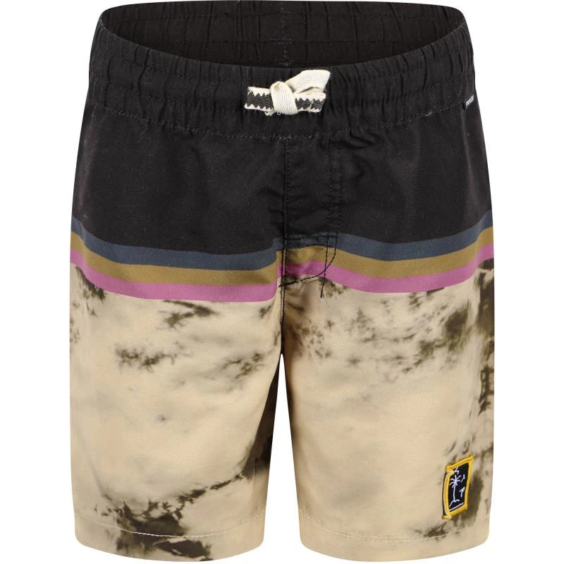商品Munster|Tie dye print stripe swimming trunks in beige and black,价格¥484,第1张图片