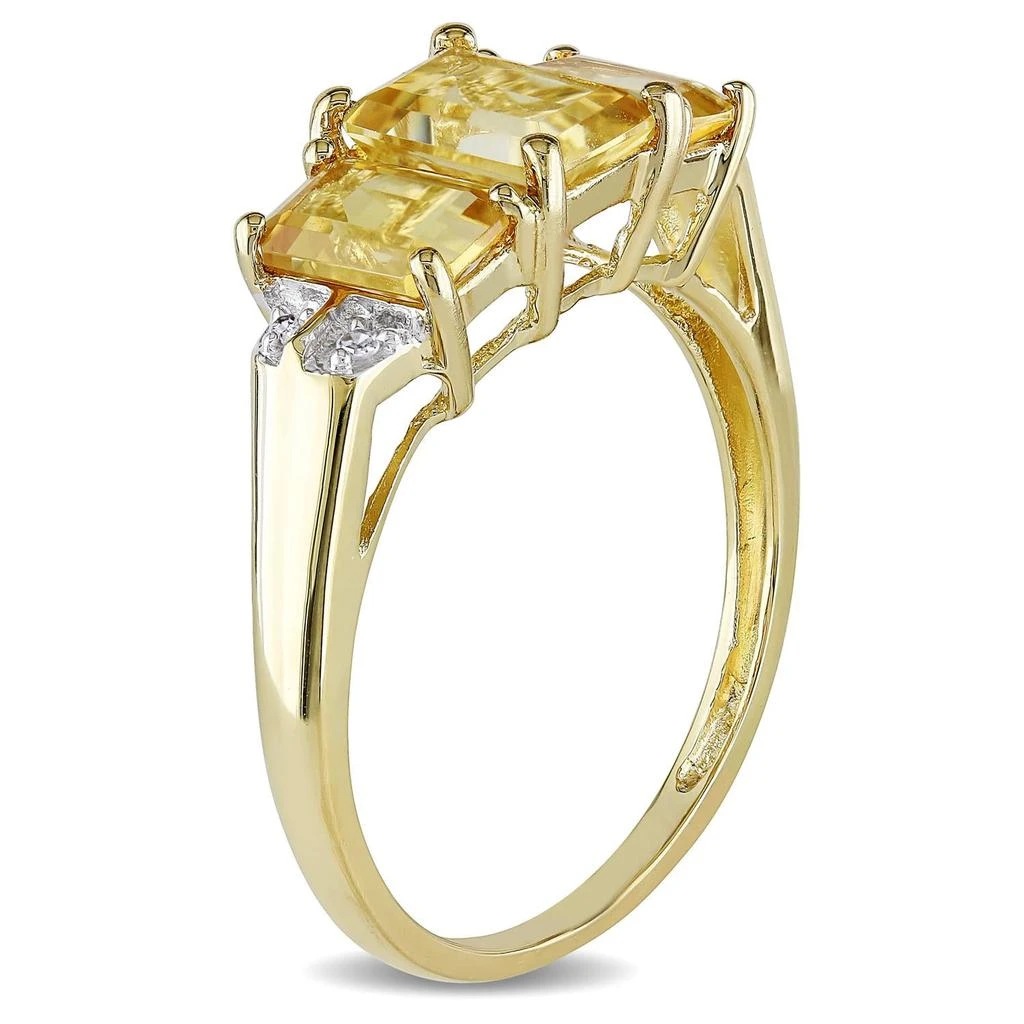商品Delmar|10 K Yellow Gold Citrine and Diamond Accent Ring,价格¥2636,第2张图片详细描述