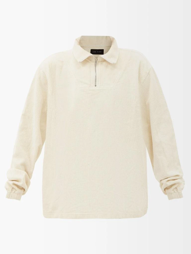 商品Les Tien|Yacht corduroy half-zip sweatshirt,价格¥1110,第1张图片