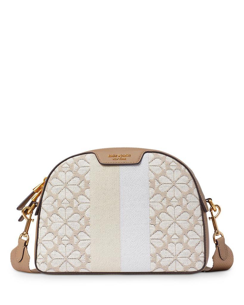 商品Kate Spade|Spade Addy Flower Jacquard Stripe Medium Dome Crossbody Bag,价格¥2184,第1张图片