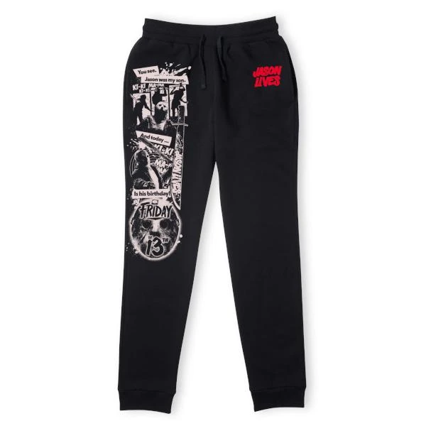 商品Friday the 13th|Friday the 13th Jason Lives Men's Joggers - Black,价格¥295,第1张图片