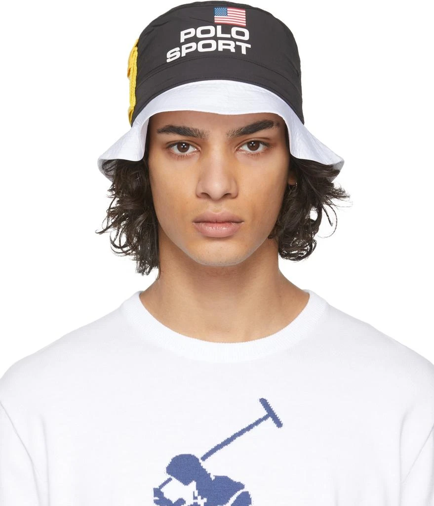 商品Ralph Lauren|Black & White 'Polo Sport' Bucket Hat,价格¥213,第1张图片