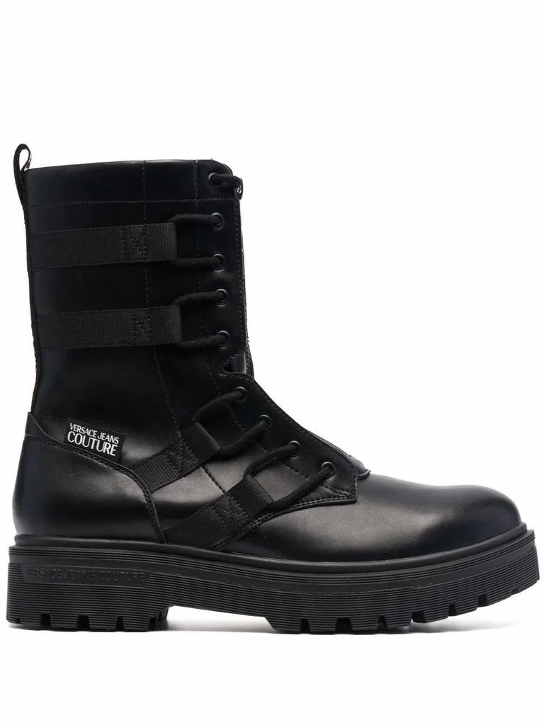 商品Versace|Versace jeans men's black leather ankle boots,价格¥2480,第1张图片