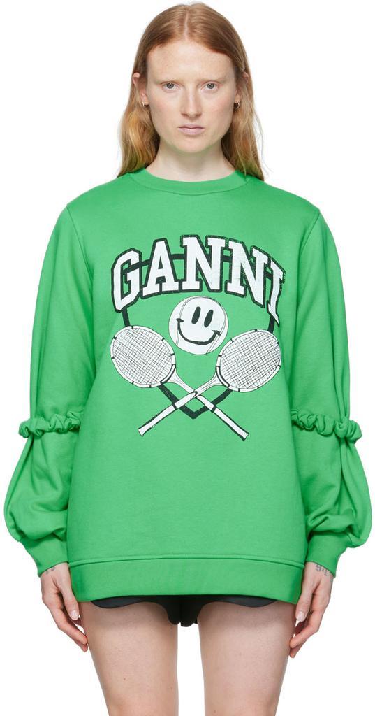 商品Ganni|SSENSE Exclusive Green Sweatshirt,价格¥1386,第1张图片