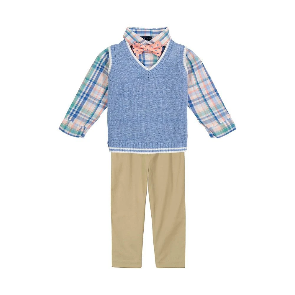 商品Nautica|Baby Boys 4-Piece Marled Sweater Vest Set,价格¥250,第1张图片