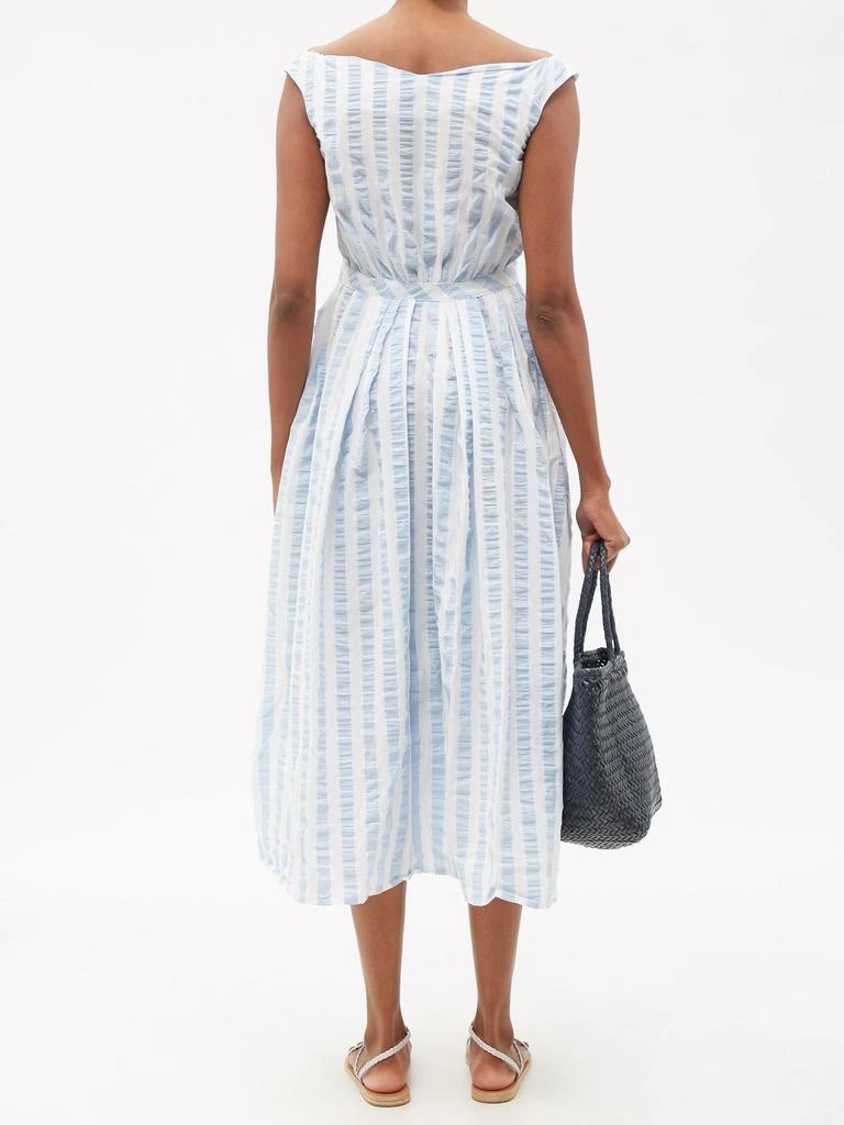 商品Thierry Colson|Valeria striped seersucker-cotton dress,价格¥1912,第5张图片详细描述