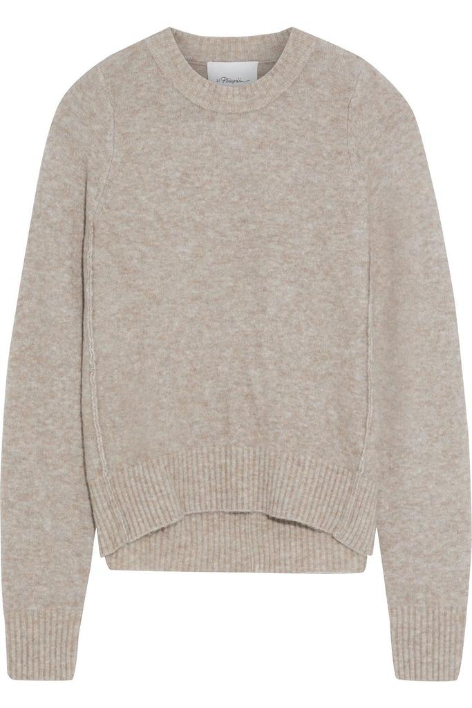 Mélange brushed knitted sweater商品第1张图片规格展示