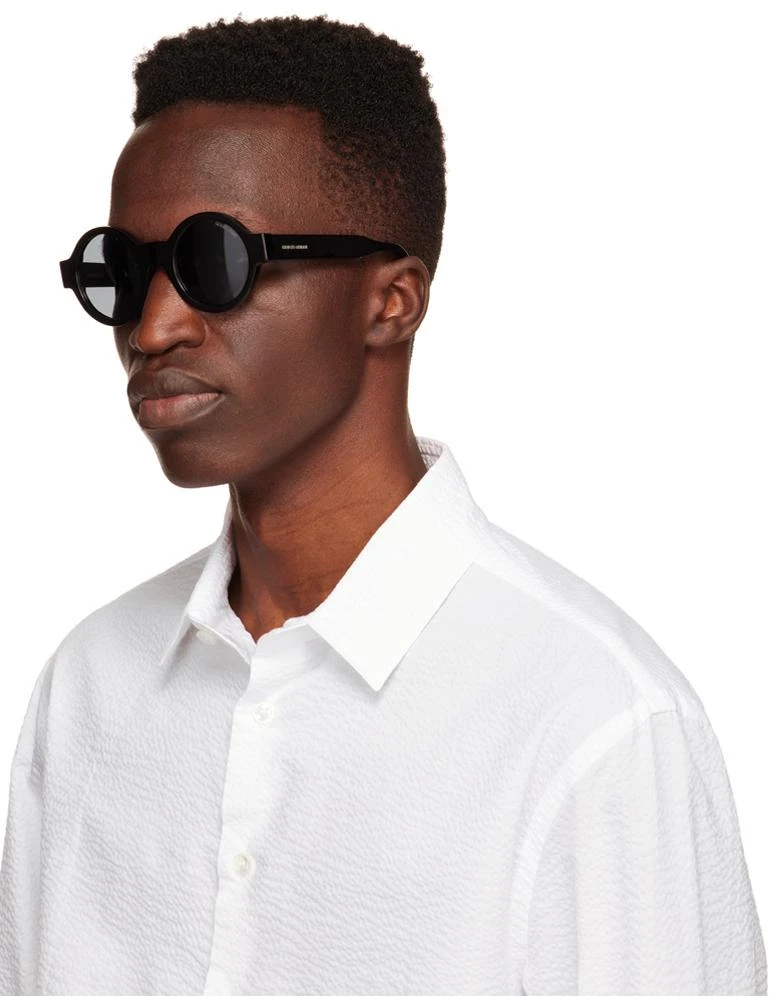商品Giorgio Armani|Black Round Sunglasses,价格¥1434,第4张图片详细描述