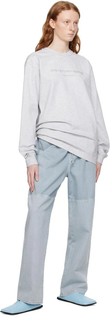 商品Alexander Wang|Gray Glitter Long Sleeve T-Shirt,价格¥1457,第4张图片详细描述