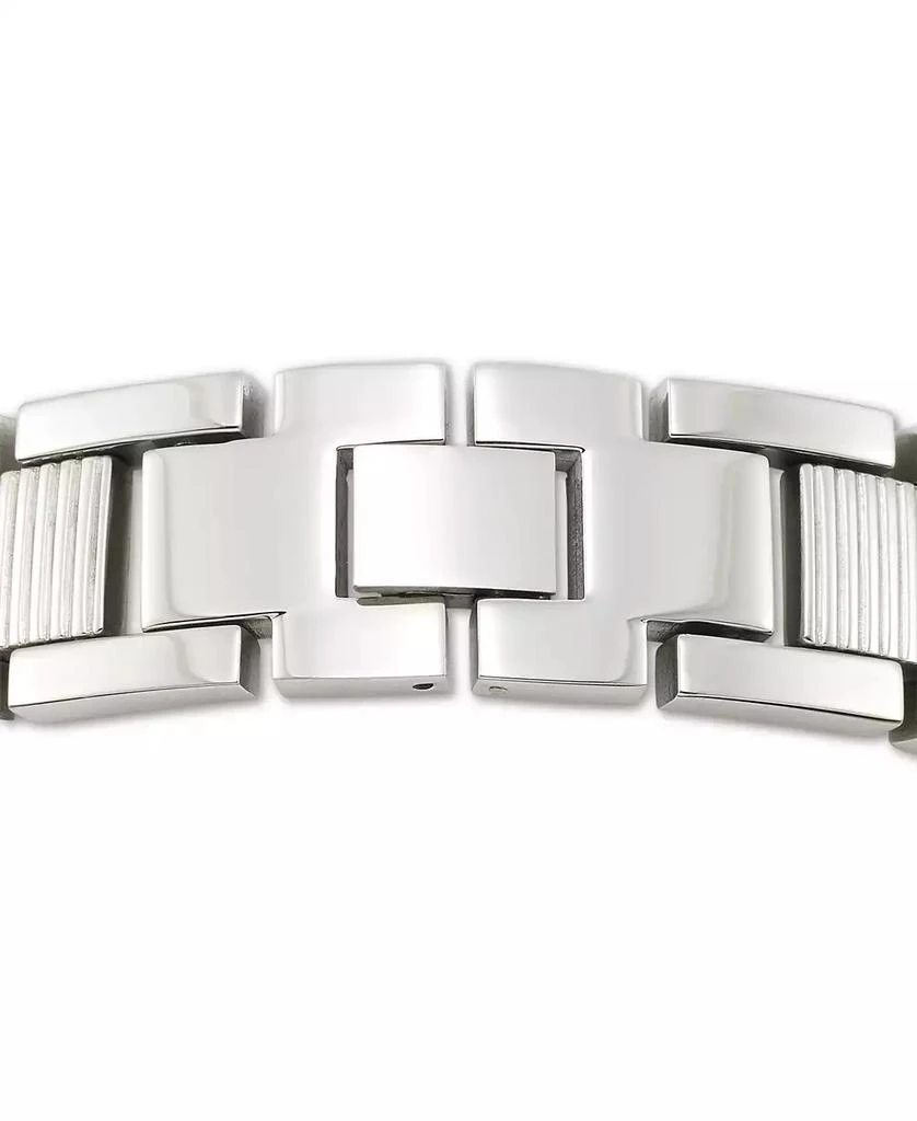 商品LEGACY for MEN by Simone I. Smith|Crystal Accent Textured Link Bracelet in Stainless Steel,价格¥447,第2张图片详细描述