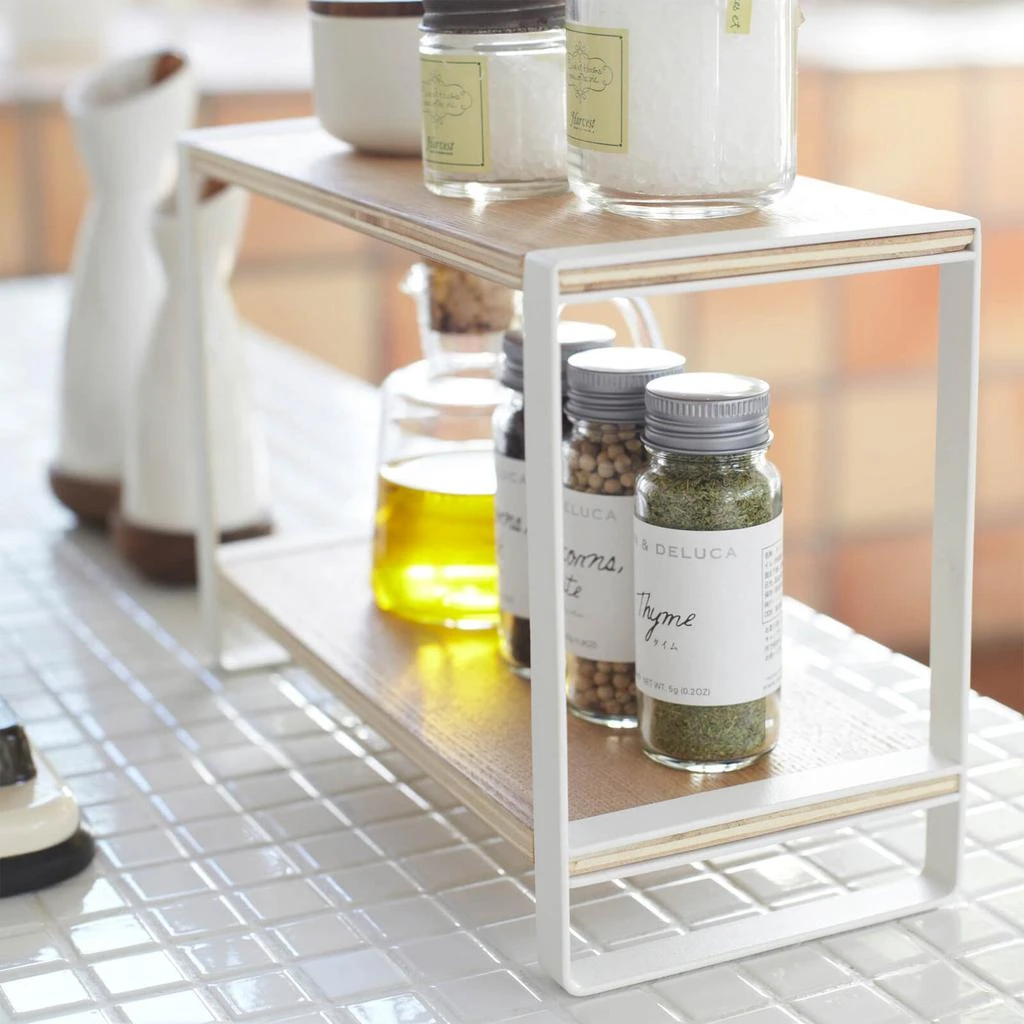 商品Yamazaki|Yamazaki Tosca 2 Tiered Kitchen Rack - White,价格¥149,第3张图片详细描述