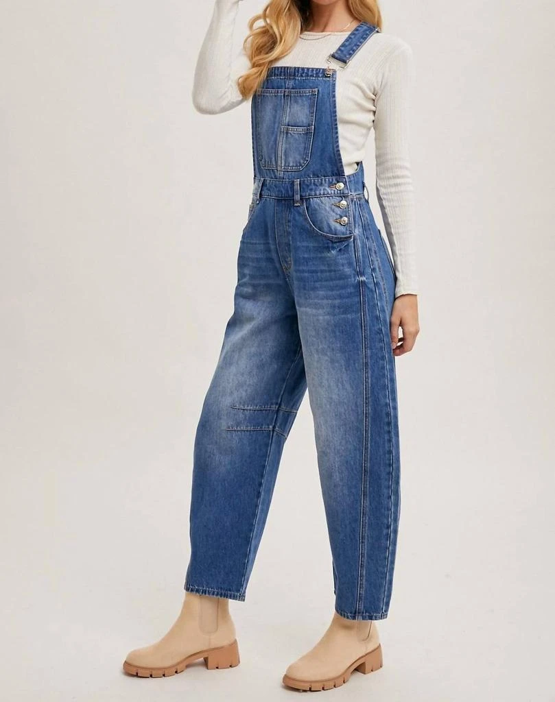 商品BluIvy|Bluivy - Ryder Barrel Leg Overalls,价格¥457,第4张图片详细描述