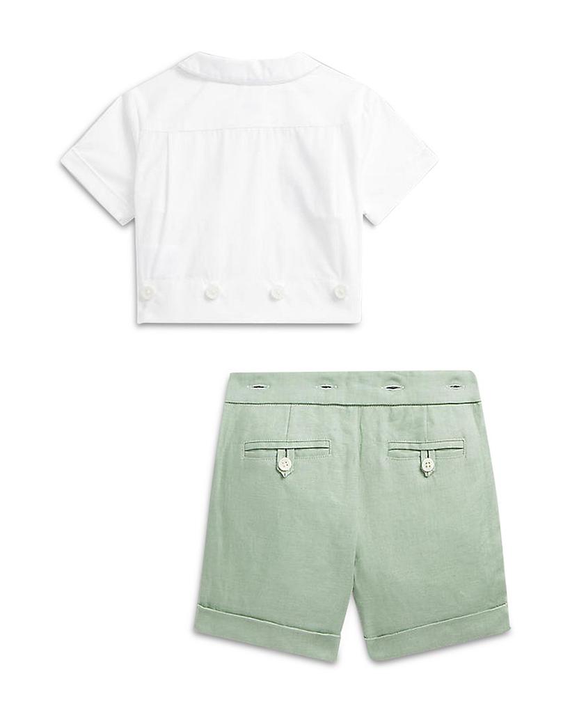 Boys' Smocked Cotton Shirt & Linen Shorts Set - Baby商品第2张图片规格展示