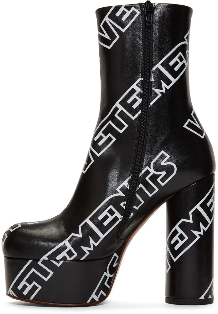 商品Vetements|Black Printed Logo Platform Boots,价格¥3587,第3张图片详细描述