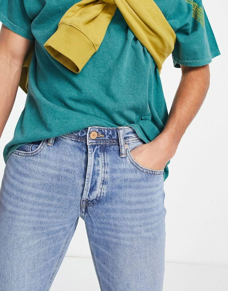 商品Jack & Jones|Jack & Jones Intelligence Mike straight fit jeans in light blue,价格¥289,第3张图片详细描述