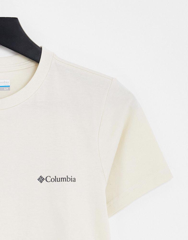 Columbia CSC River back print cropped t-shirt in cream Exclusive at ASOS商品第4张图片规格展示