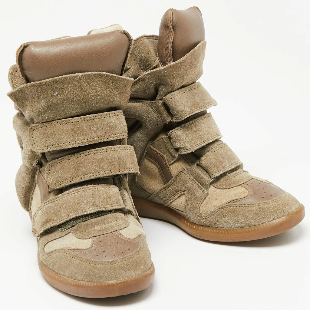 商品[二手商品] Isabel Marant|Isabel Marant Green Suede And Leather High Top Sneakers Size 38,价格¥1010,第4张图片详细描述