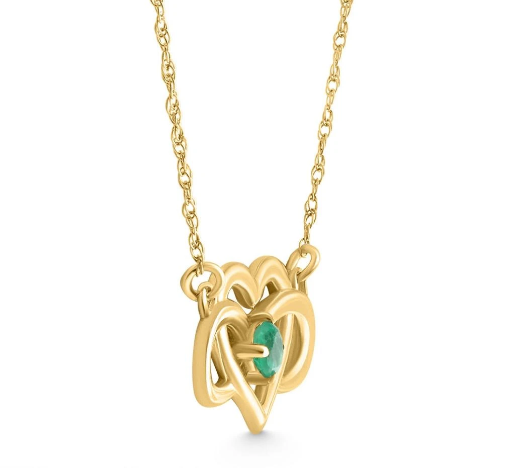 商品Pompeii3|Emerald Gemstone Heart Pendant 10k Gold Women's 18" Necklace,价格¥3178,第2张图片详细描述