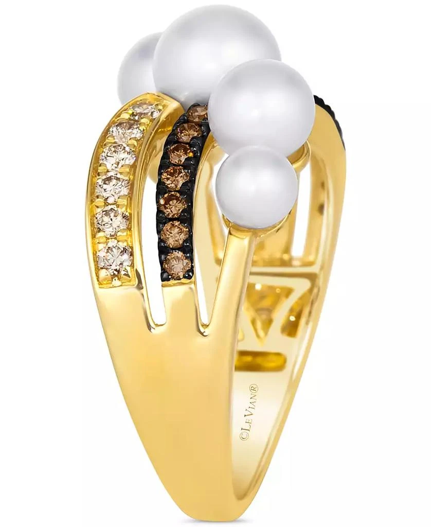 商品Le Vian|Vanilla Pearls (4-7mm) & Diamond (3/8 ct. t.w.) Crossover Statement Ring in 14k Gold,价格¥9304,第3张图片详细描述