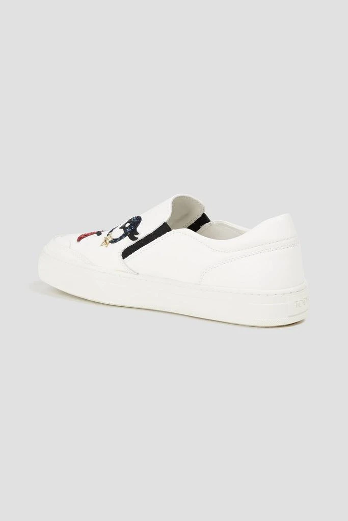 商品Tod's|Embellished leather slip-on sneakers,价格¥2190,第3张图片详细描述