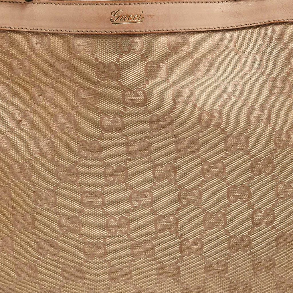 商品[二手商品] Gucci|Gucci Dusty Pink/Gold GG Lurex Fabric and Leather Tote,价格¥2757,第5张图片详细描述