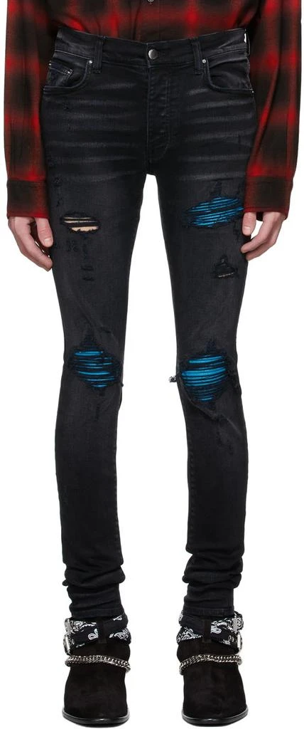 商品AMIRI|Black MX1 Cracked Paint Jeans,价格¥3381,第1张图片