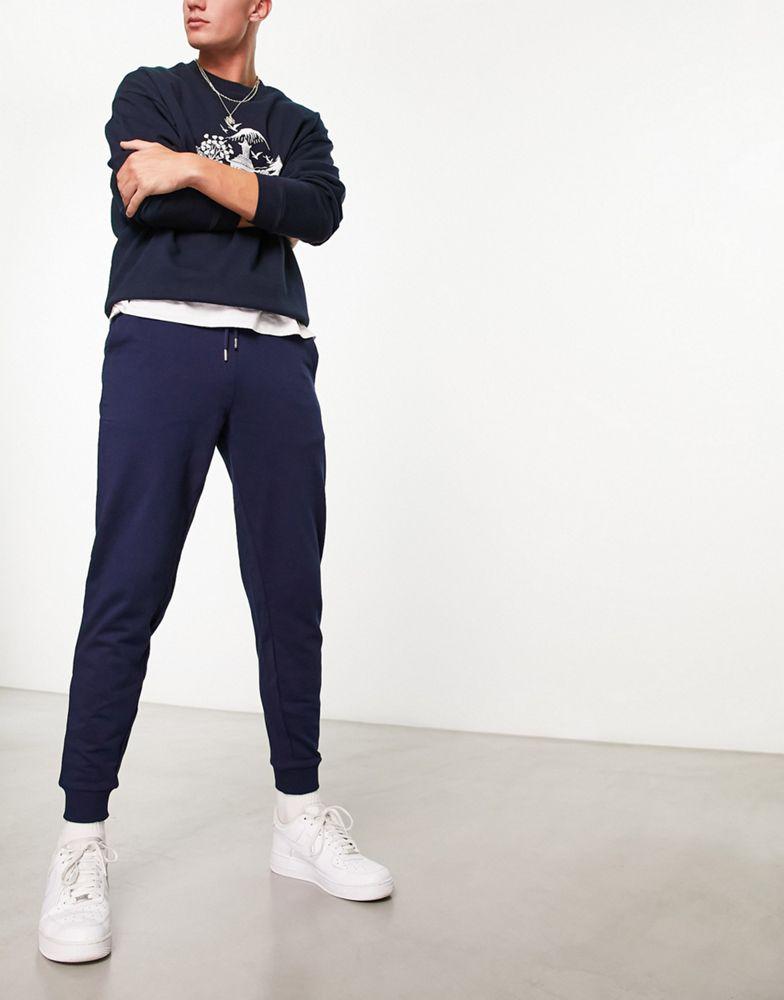 ASOS DESIGN tapered joggers in navy商品第1张图片规格展示