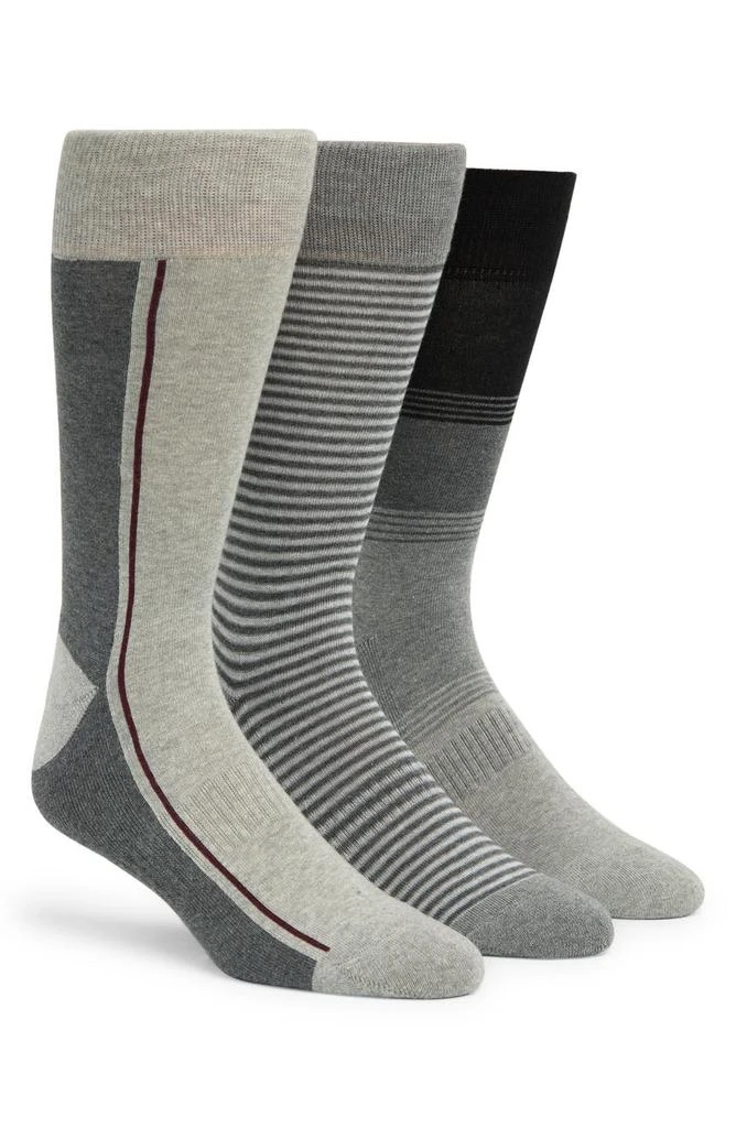 商品Lorenzo Uomo|Casual Stripe Crew Socks - Pack of 3,价格¥57,第1张图片